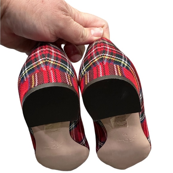 J.CREW Flats Red Stewart Tartan Crystal Buckle RARE - Picture 11 of 11